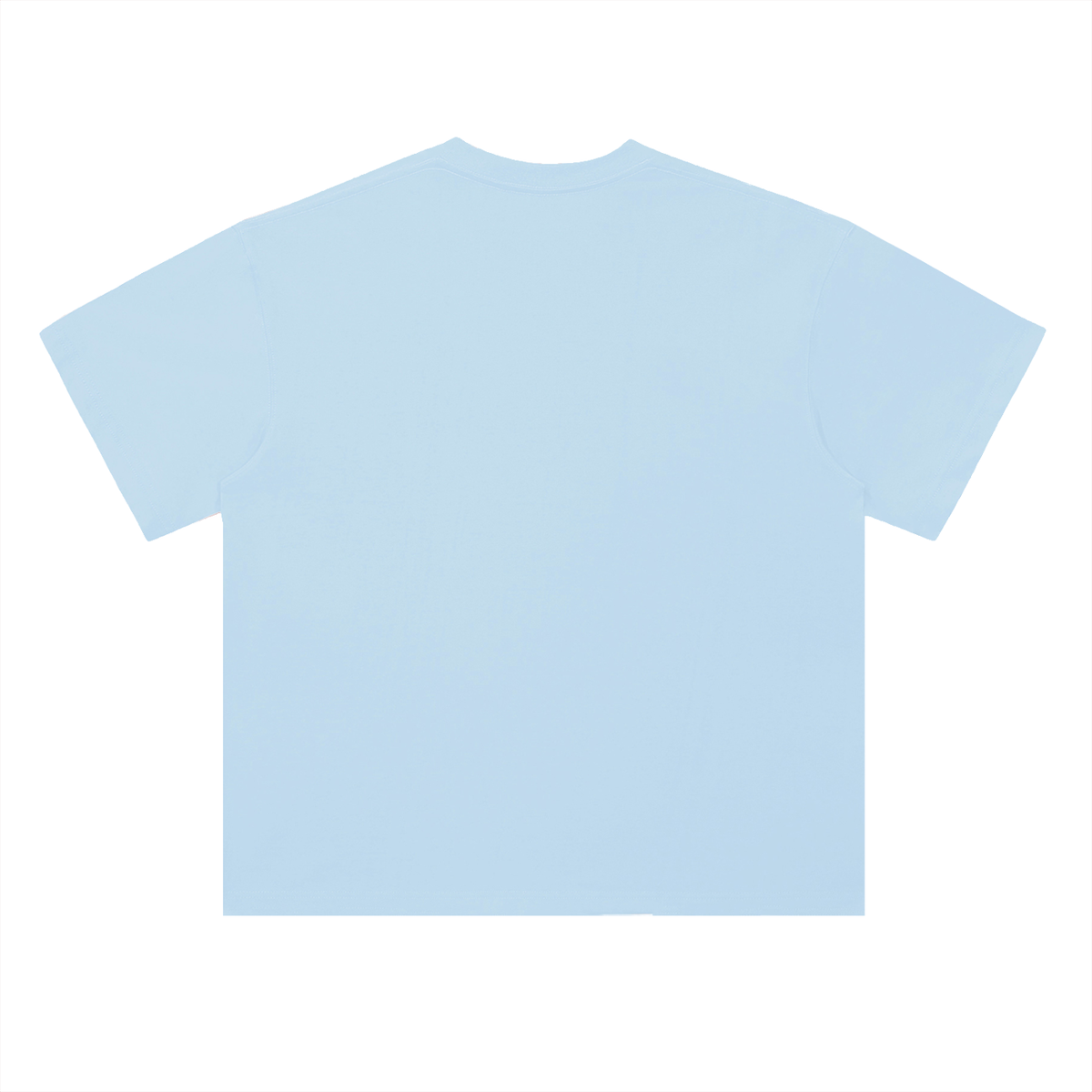 Unisex Heavyweight Drop Shoulder Cotton T-Shirt in light blue, alternate angle