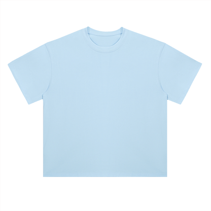 Unisex Heavyweight Drop Shoulder Cotton T-Shirt in light blue