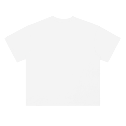 Unisex Heavyweight Drop Shoulder Cotton T-Shirt in lucent white, alternate angle
