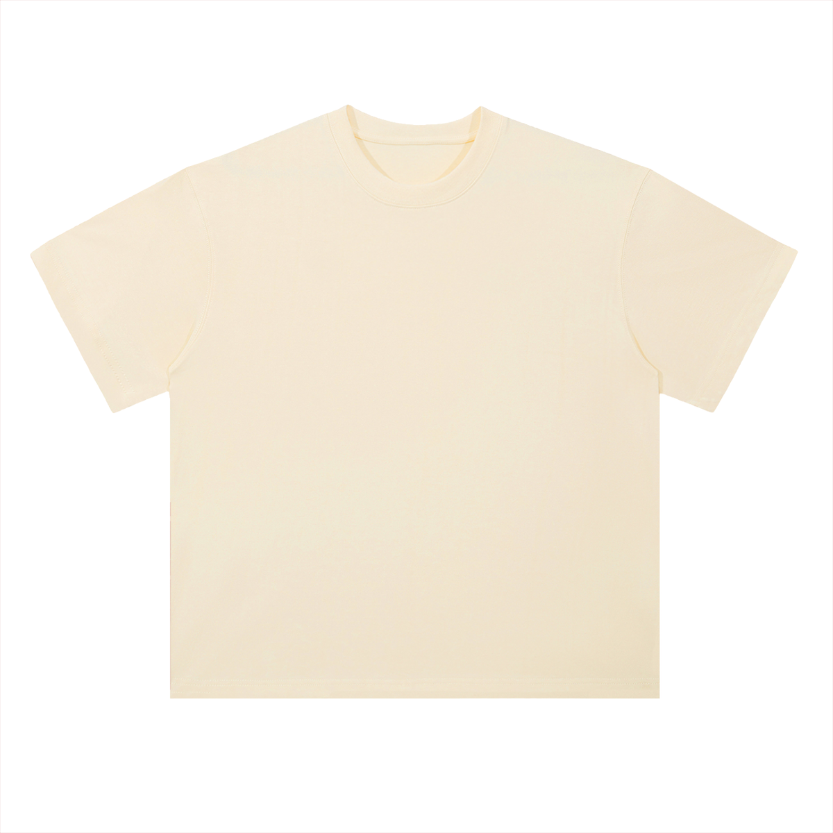 Unisex Heavyweight Drop Shoulder Cotton T-Shirt in milk apricot