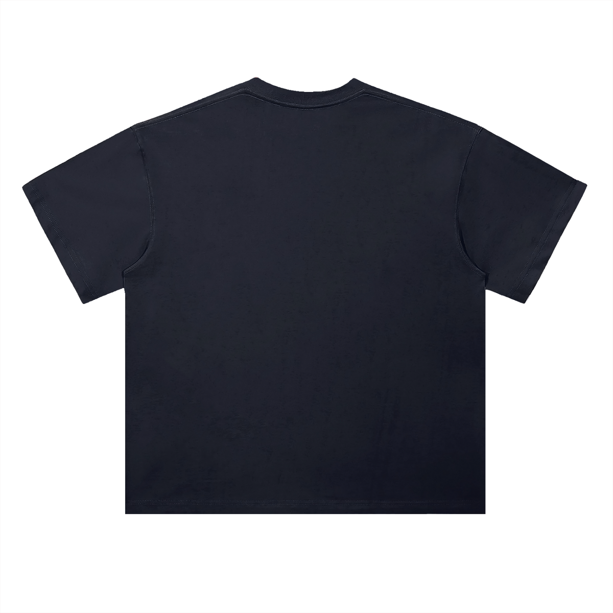 Unisex Heavyweight Drop Shoulder Cotton T-Shirt in navy, alternate angle