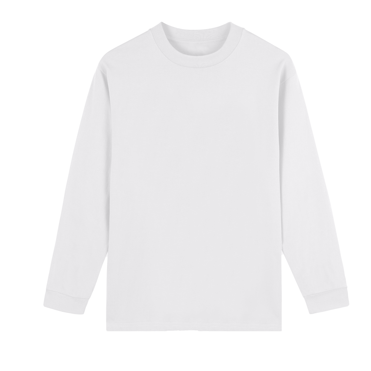 Unisex Heavyweight Drop Shoulder Long Sleeve T-Shirt in basic white