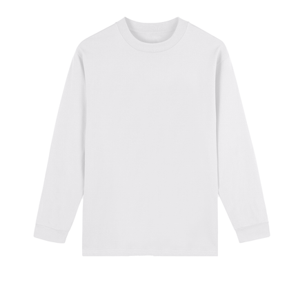 Unisex Heavyweight Drop Shoulder Long Sleeve T-Shirt in basic white