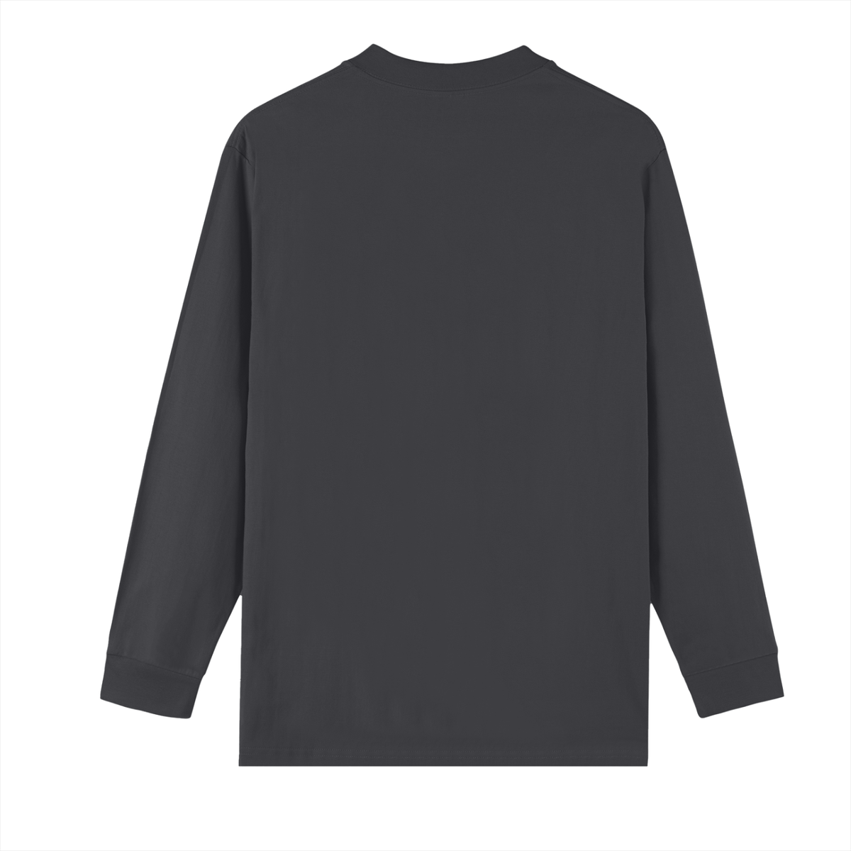 Unisex Heavyweight Drop Shoulder Long Sleeve T-Shirt in black, alternate angle