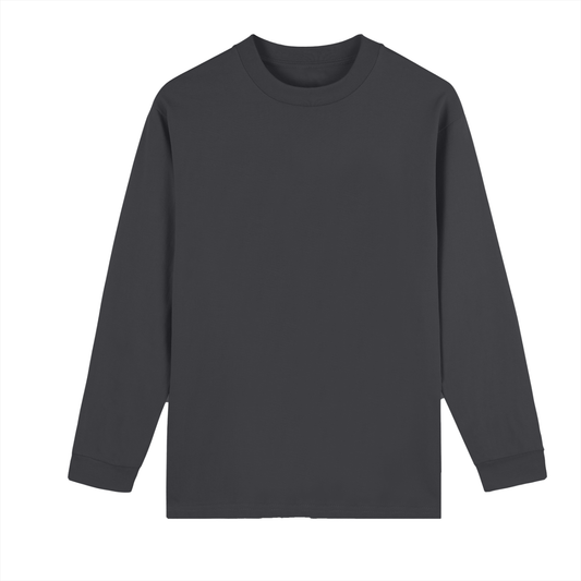 Unisex Heavyweight Drop Shoulder Long Sleeve T-Shirt in black
