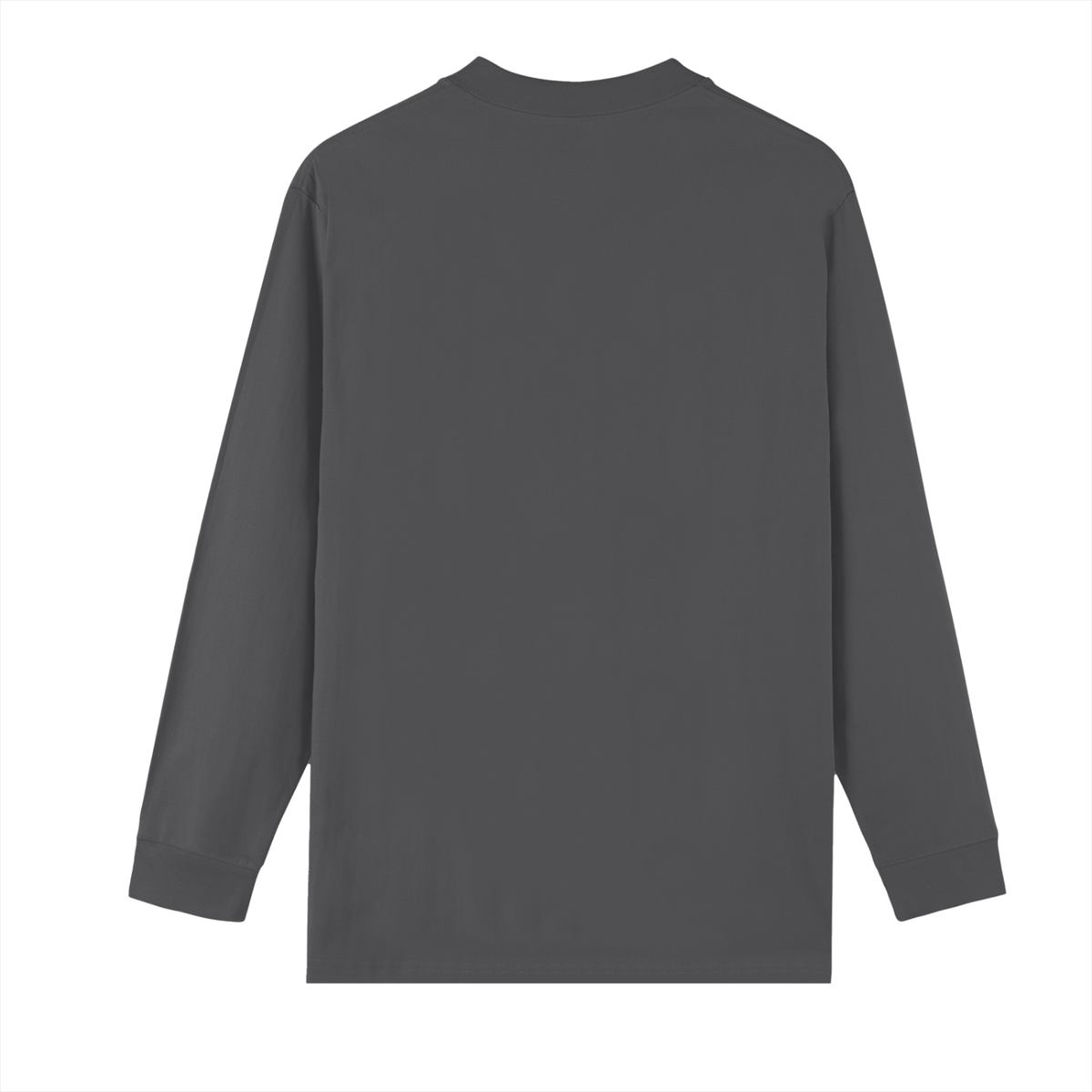 Unisex Heavyweight Drop Shoulder Long Sleeve T-Shirt in dark gray, alternate angle