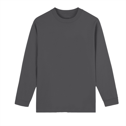 Unisex Heavyweight Drop Shoulder Long Sleeve T-Shirt in dark gray
