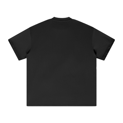 Unisex Heavyweight Earth Tone T-Shirt in black, alternate angle
