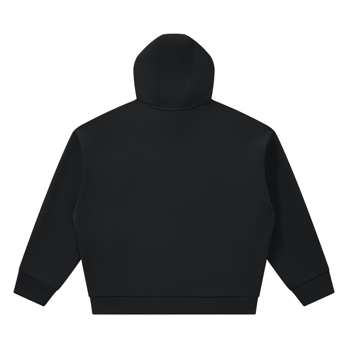 Unisex Heavyweight Fleece Boxy Hoodie in black, alternate angle