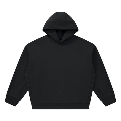 Unisex Heavyweight Fleece Boxy Hoodie in black