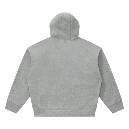Unisex Heavyweight Fleece Boxy Hoodie in flower gray, alternate angle