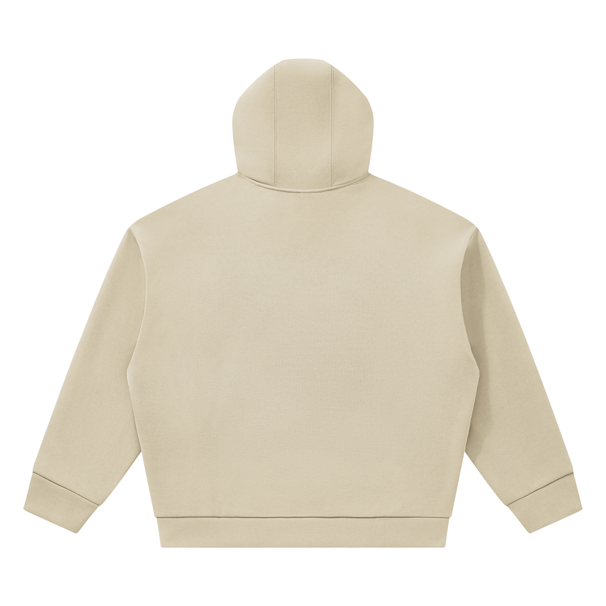 Unisex Heavyweight Fleece Boxy Hoodie in khaki, alternate angle
