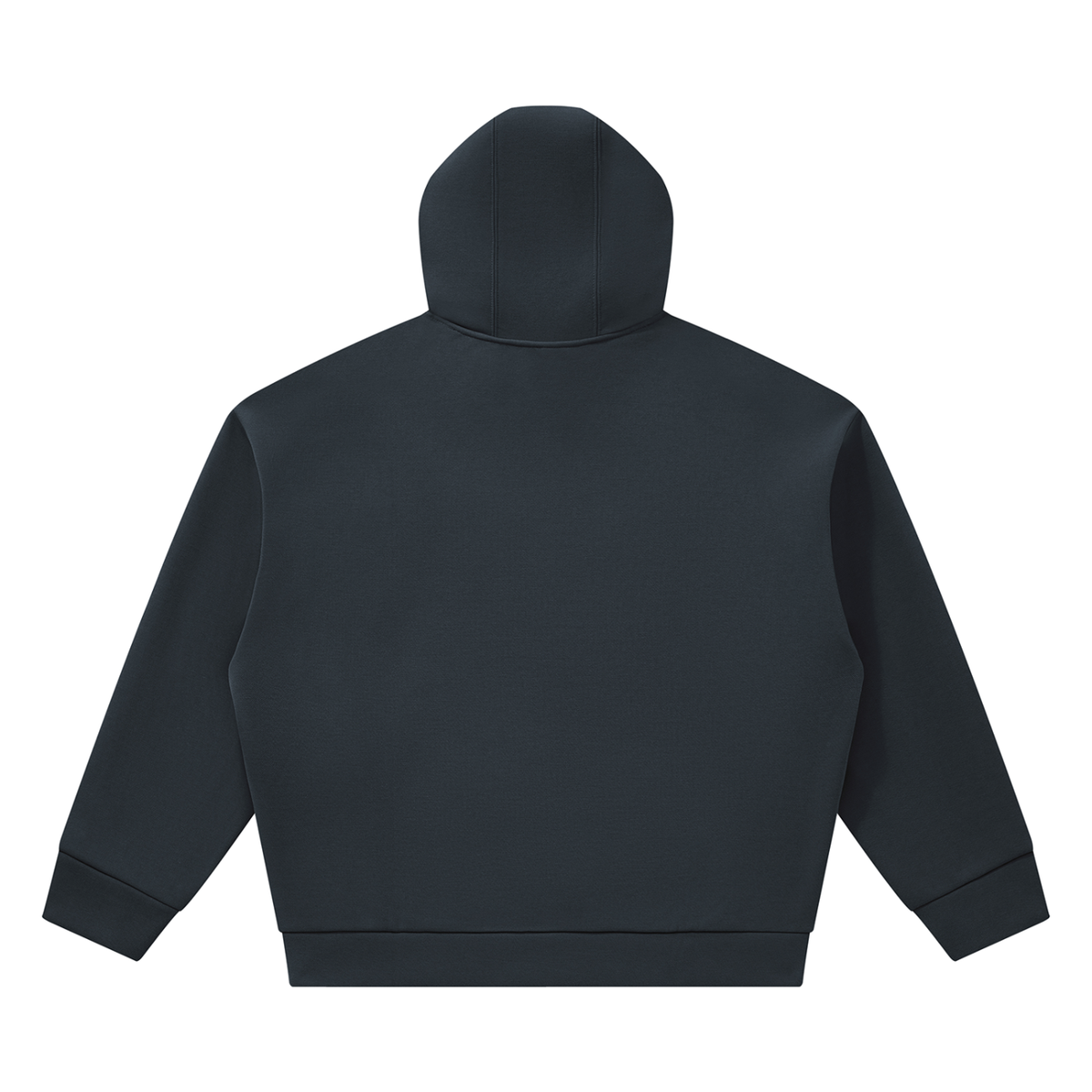 Unisex Heavyweight Fleece Boxy Hoodie in navy blue, alternate angle