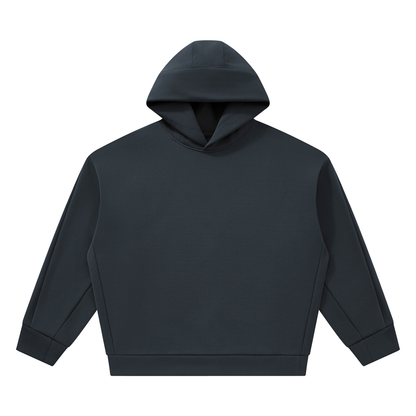 Unisex Heavyweight Fleece Boxy Hoodie in navy blue