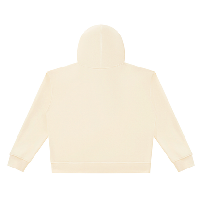 Unisex Heavyweight Full Zip Boxy Hoodie in apricot, alternate angle