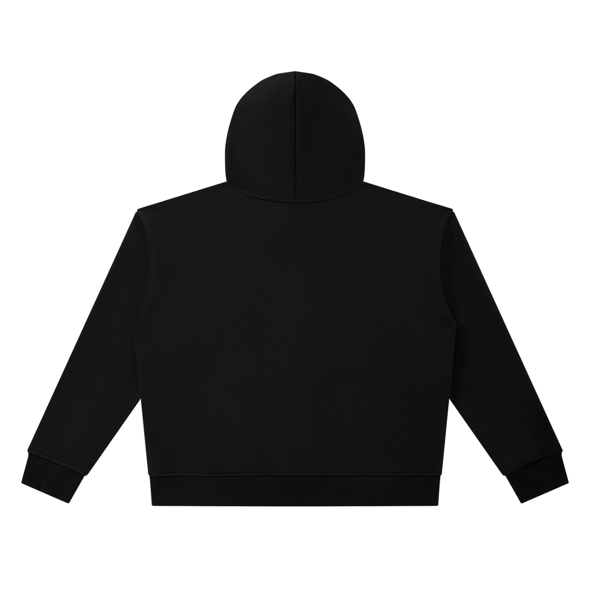 Unisex Heavyweight Full Zip Boxy Hoodie in black, alternate angle