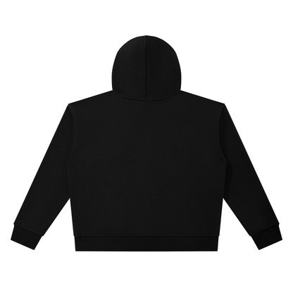 Unisex Heavyweight Full Zip Boxy Hoodie in black, alternate angle