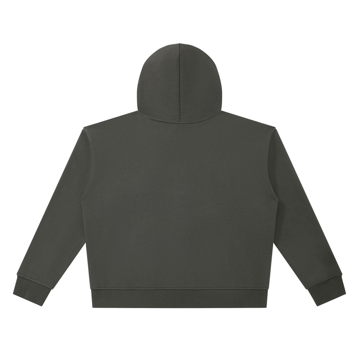 Unisex Heavyweight Full Zip Boxy Hoodie in dark gray, alternate angle