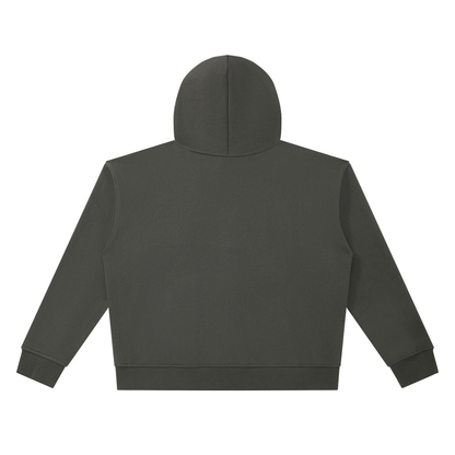 Unisex Heavyweight Full Zip Boxy Hoodie in dark gray, alternate angle