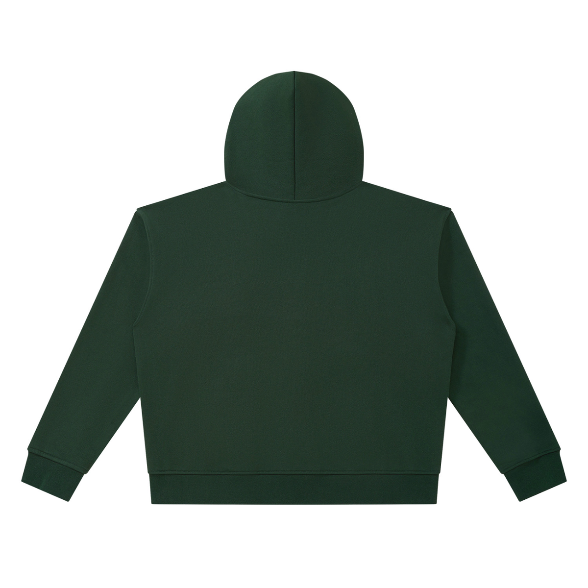 Unisex Heavyweight Full Zip Boxy Hoodie in dark green, alternate angle