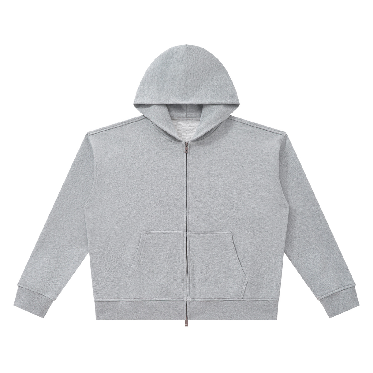 Unisex Heavyweight Full Zip Boxy Hoodie in flower gray