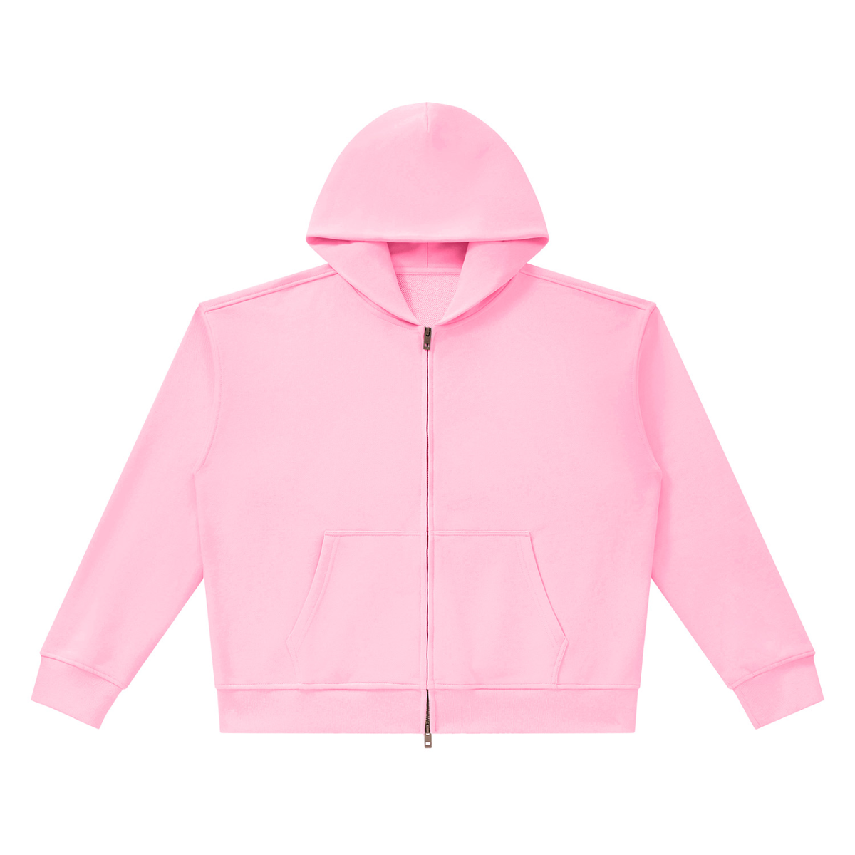 Unisex Heavyweight Full Zip Boxy Hoodie in light pink