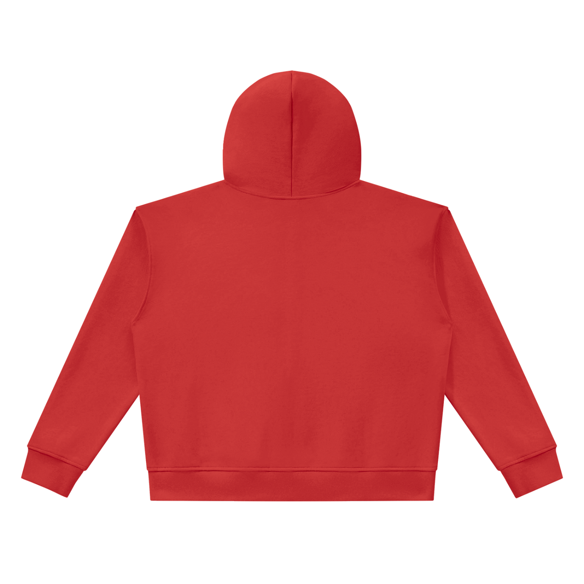 Unisex Heavyweight Full Zip Boxy Hoodie in red, alternate angle