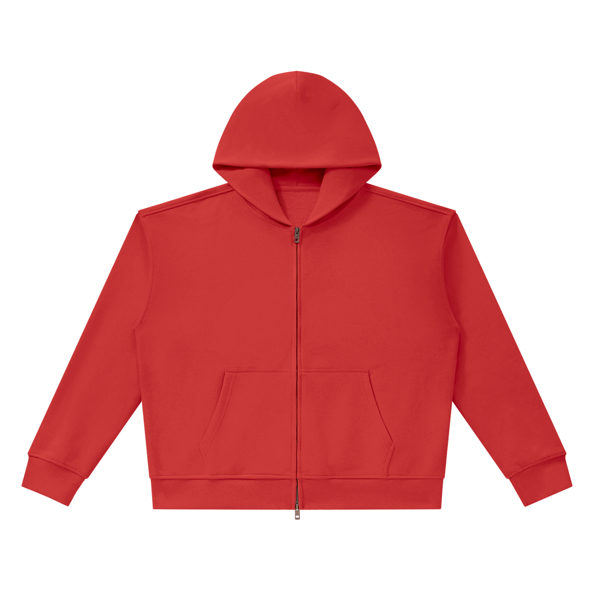 Unisex Heavyweight Full Zip Boxy Hoodie in red
