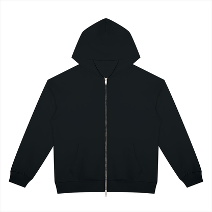 Unisex Heavyweight Full Zip Hoodie in black