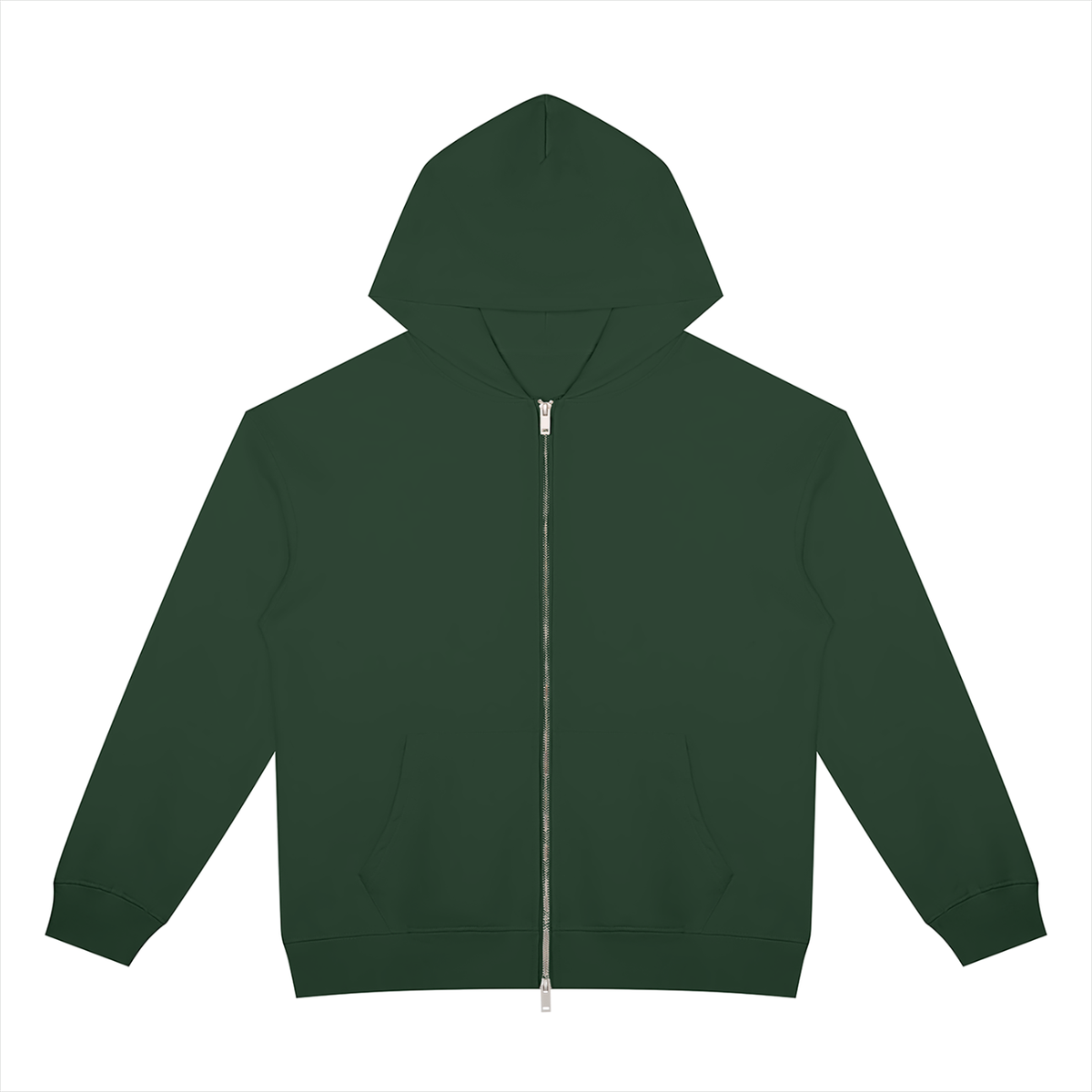 Unisex Heavyweight Full Zip Hoodie in blackish green