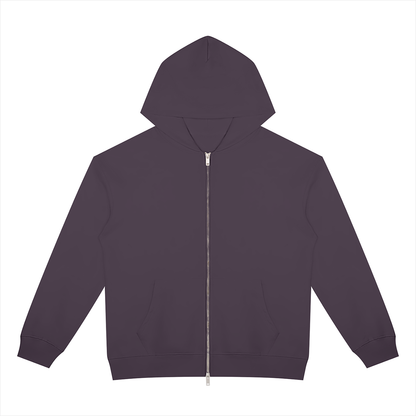 Unisex Heavyweight Full Zip Hoodie in deep purple