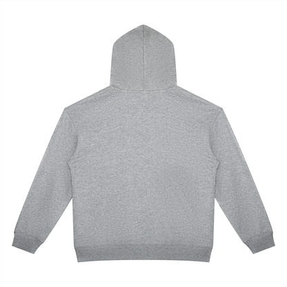 Unisex Heavyweight Full Zip Hoodie in flower gray, alternate angle