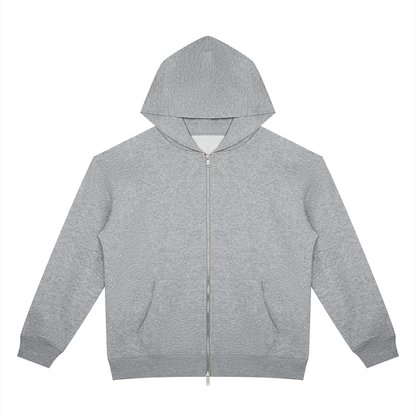 Unisex Heavyweight Full Zip Hoodie in flower gray
