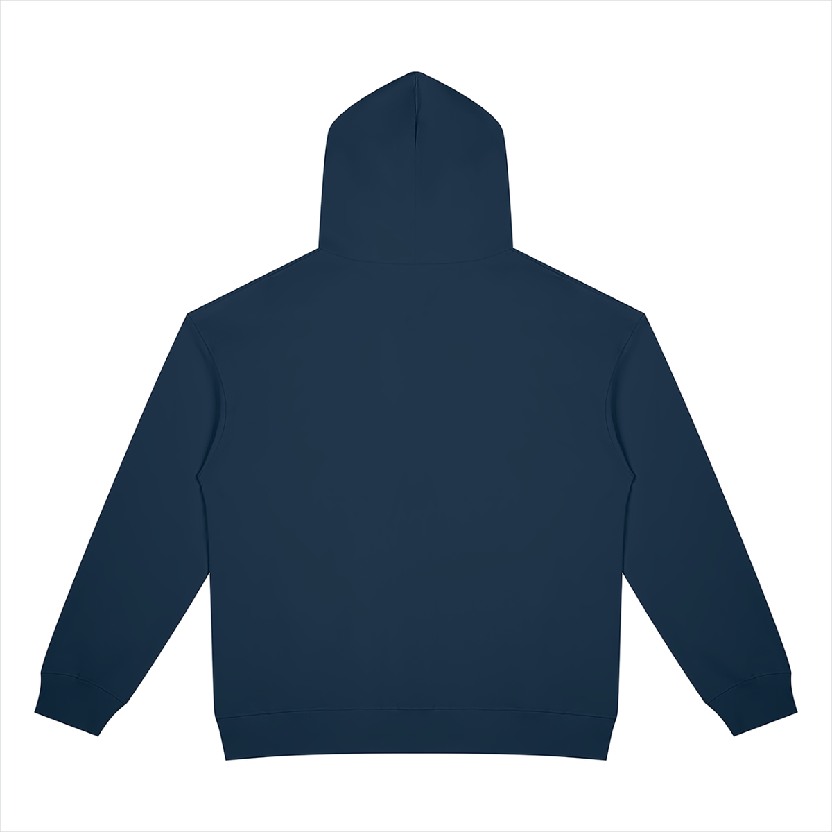 Unisex Heavyweight Full Zip Hoodie in navy blue, alternate angle