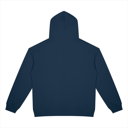 Unisex Heavyweight Full Zip Hoodie in navy blue, alternate angle