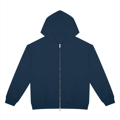 Unisex Heavyweight Full Zip Hoodie in navy blue