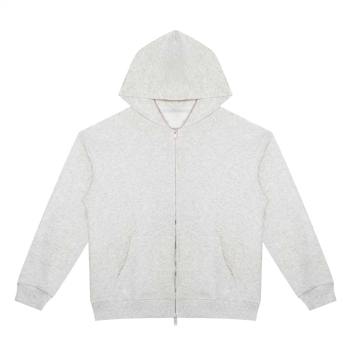 Unisex Heavyweight Full Zip Hoodie in oat gray