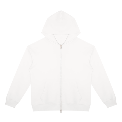Unisex Heavyweight Full Zip Hoodie in white
