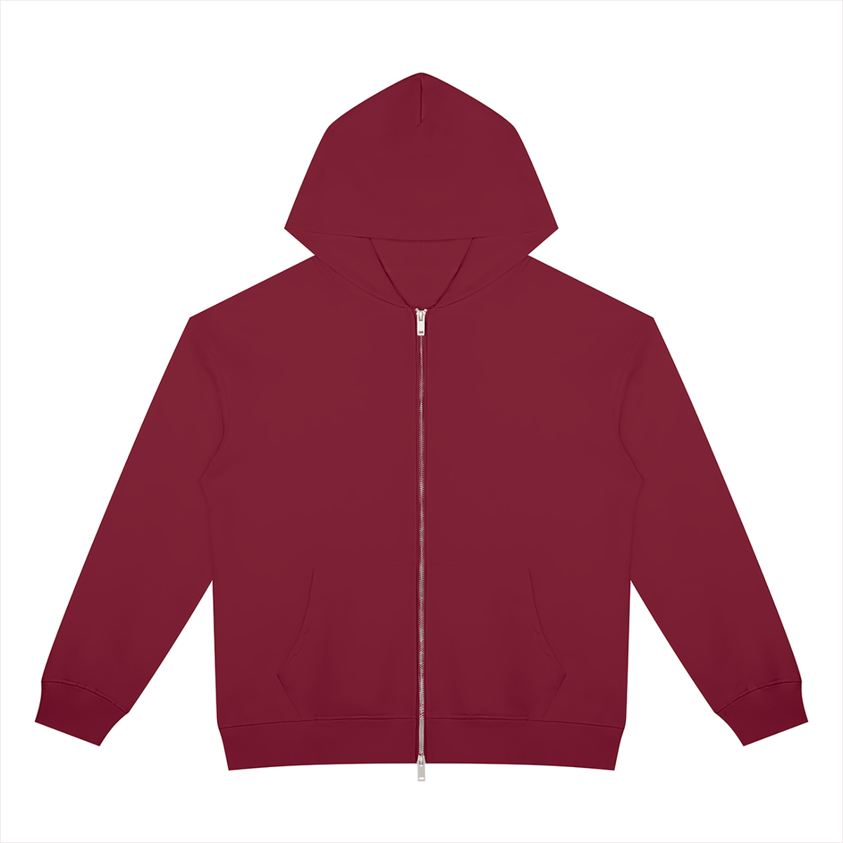 Unisex Heavyweight Full Zip Hoodie in wine red