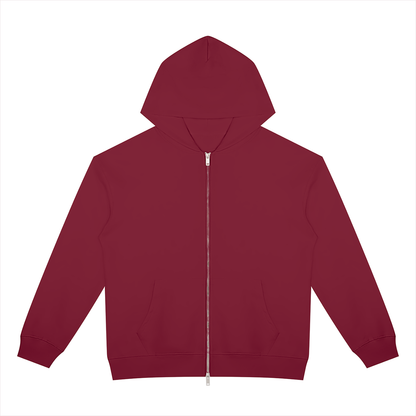 Unisex Heavyweight Full Zip Hoodie in wine red