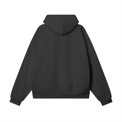 Unisex Heavyweight Hidden Pocket Fleece Hoodie in black beauty, alternate angle