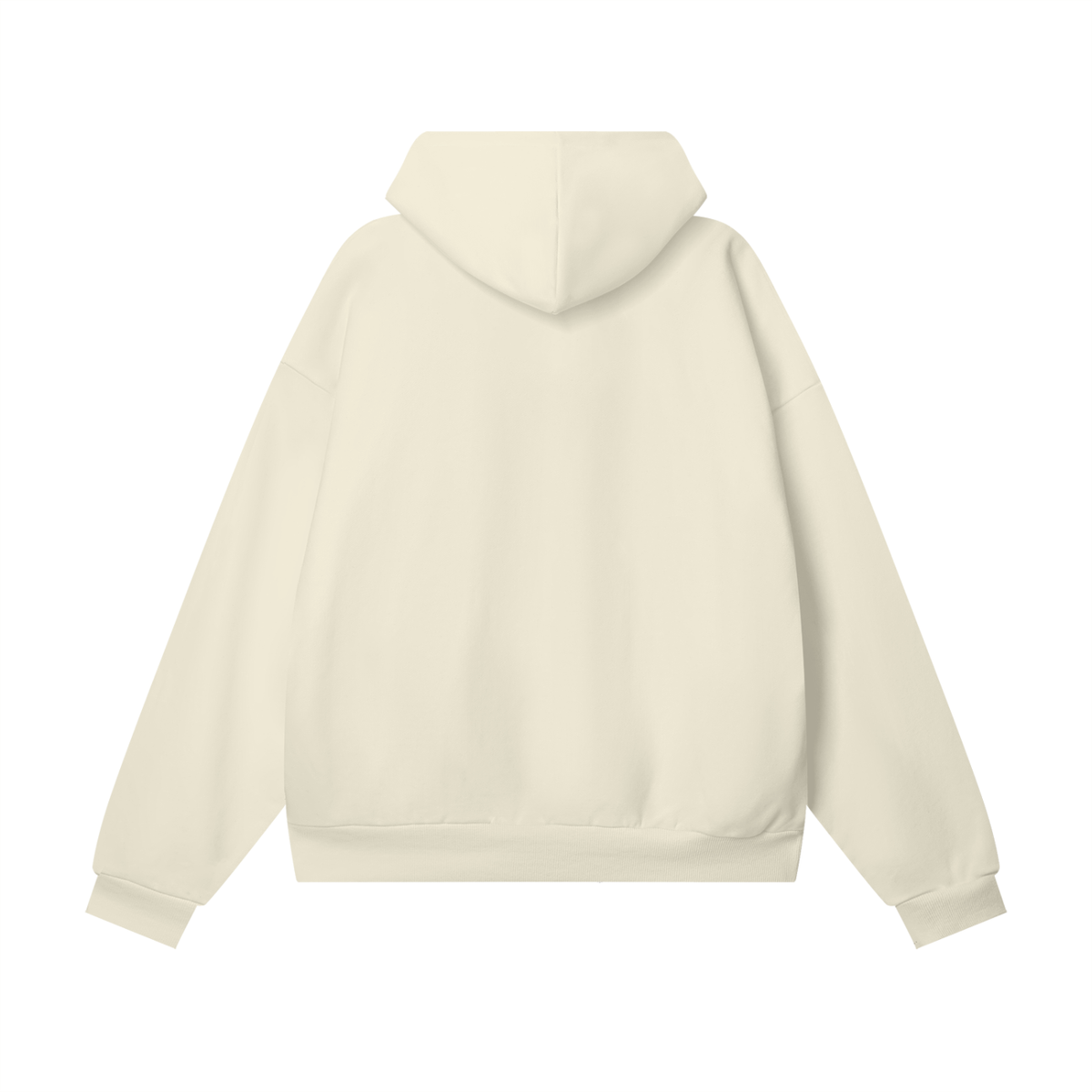 Unisex Heavyweight Hidden Pocket Fleece Hoodie in bone, alternate angle