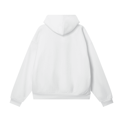 Unisex Heavyweight Hidden Pocket Fleece Hoodie in lucent white, alternate angle