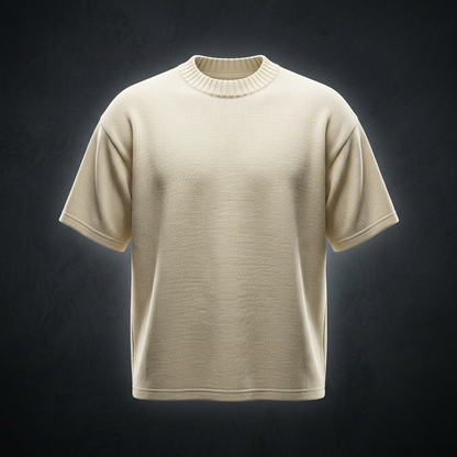 Unisex Heavyweight Knitted Round Neck T-Shirt