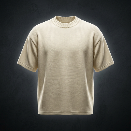 Unisex Heavyweight Knitted Round Neck T-Shirt