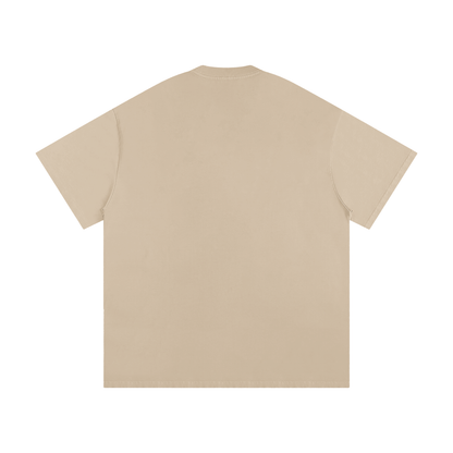 Unisex Heavyweight Loose Fit T-Shirt in khaki, alternate angle