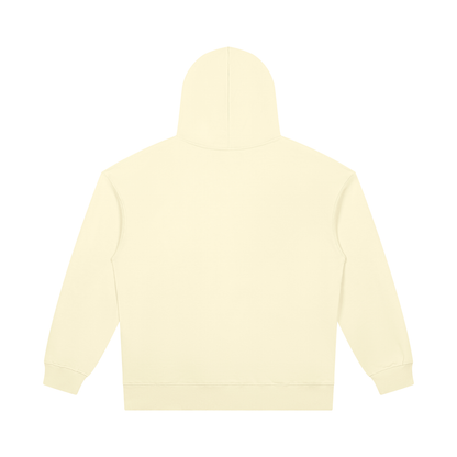 Unisex Heavyweight Pullover Hoodie in apricot, alternate angle