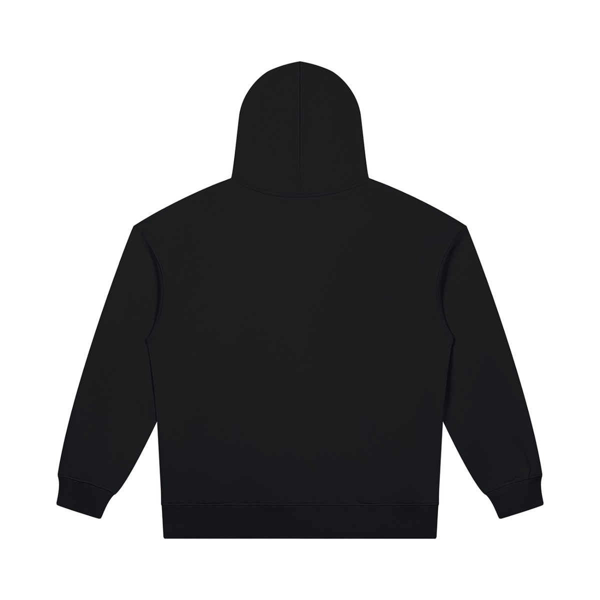Unisex Heavyweight Pullover Hoodie in black, alternate angle