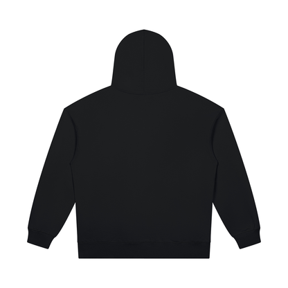 Unisex Heavyweight Pullover Hoodie in black, alternate angle