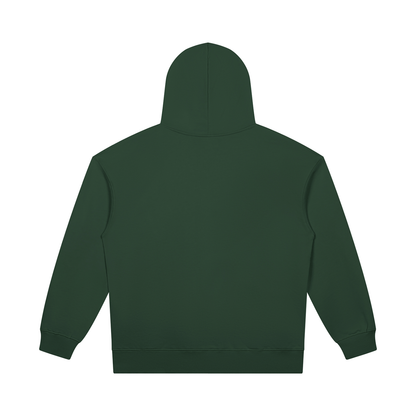Unisex Heavyweight Pullover Hoodie in blackish green, alternate angle